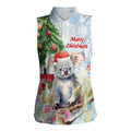 Australia Christmas Women Sleeveless Polo Shirt Koala Santa With Eucalyptus - Watercolor