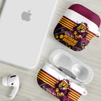 Broncos Rugby Christmas AirPods Case Brisbane Giddy Up Aboriginal Art - Aussie Hoodie