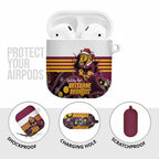 Broncos Rugby Christmas AirPods Case Brisbane Giddy Up Aboriginal Art - Aussie Hoodie