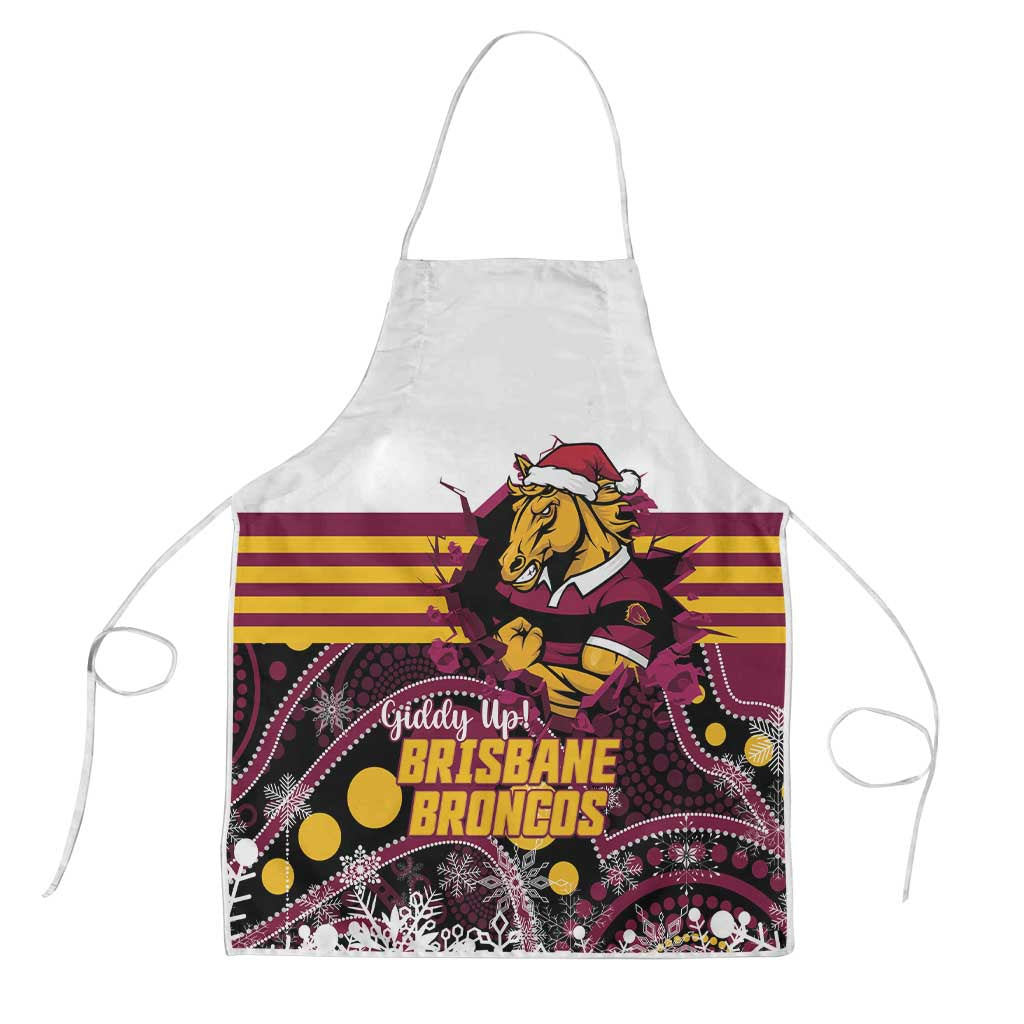 Broncos Rugby Christmas Apron Brisbane Giddy Up Aboriginal Art - Aussie Hoodie