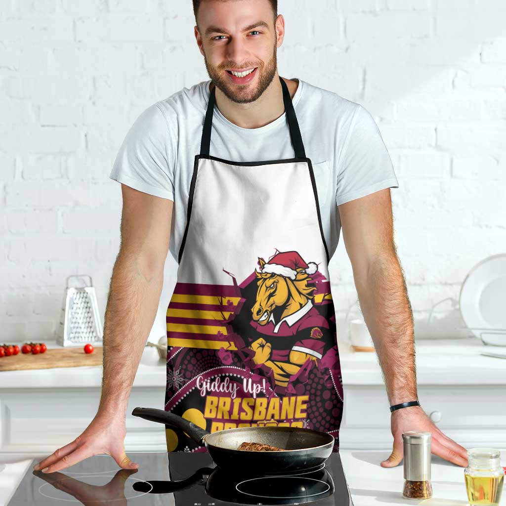Broncos Rugby Christmas Apron Brisbane Giddy Up Aboriginal Art - Aussie Hoodie