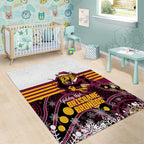Broncos Rugby Christmas Area Rug Brisbane Giddy Up Aboriginal Art - Aussie Hoodie
