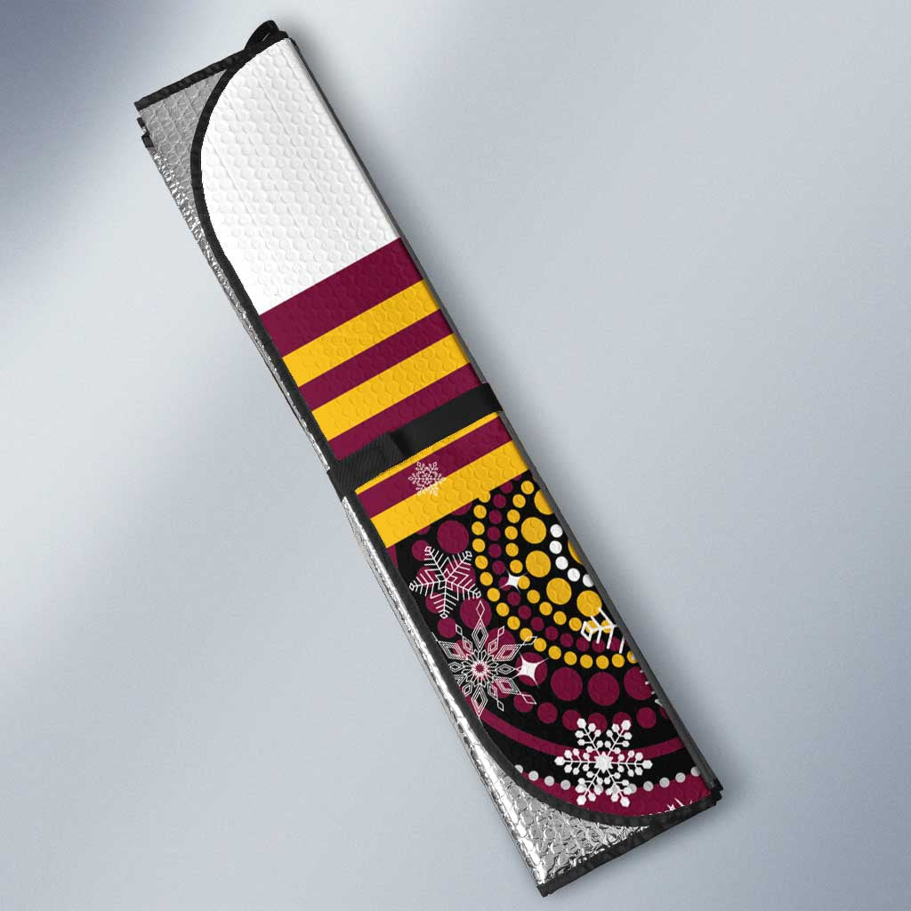 Broncos Rugby Christmas Auto Sun Shade Brisbane Giddy Up Aboriginal Art - Aussie Hoodie