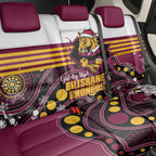 Broncos Rugby Christmas Back Car Seat Cover Brisbane Giddy Up Aboriginal Art - Aussie Hoodie