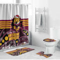 Broncos Rugby Christmas Bathroom Set Brisbane Giddy Up Aboriginal Art - Aussie Hoodie