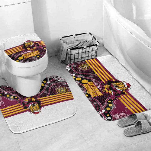Broncos Rugby Christmas Bathroom Set Brisbane Giddy Up Aboriginal Art - Aussie Hoodie