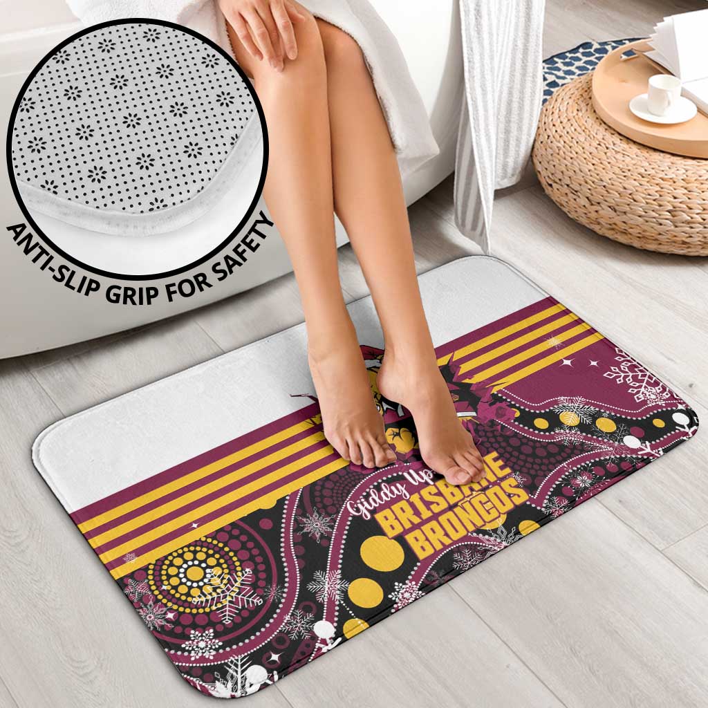 Broncos Rugby Christmas Bathroom Set Brisbane Giddy Up Aboriginal Art - Aussie Hoodie