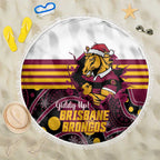 Broncos Rugby Christmas Beach Blanket Brisbane Giddy Up Aboriginal Art - Aussie Hoodie