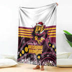 Broncos Rugby Christmas Blanket Brisbane Giddy Up Aboriginal Art - Aussie Hoodie