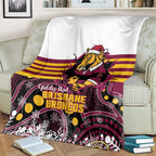 Broncos Rugby Christmas Blanket Brisbane Giddy Up Aboriginal Art - Aussie Hoodie
