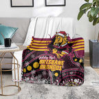 Broncos Rugby Christmas Blanket Brisbane Giddy Up Aboriginal Art - Aussie Hoodie