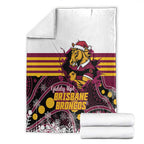 Broncos Rugby Christmas Blanket Brisbane Giddy Up Aboriginal Art - Aussie Hoodie