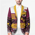 Custom Broncos Rugby Christmas Blazer Brisbane Giddy Up Aboriginal Art - Aussie Hoodie