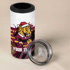 Custom Broncos Rugby Christmas 4 in 1 Can Cooler Tumbler Brisbane Giddy Up Aboriginal Art - Aussie Hoodie
