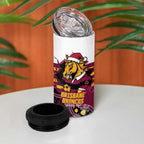 Custom Broncos Rugby Christmas 4 in 1 Can Cooler Tumbler Brisbane Giddy Up Aboriginal Art - Aussie Hoodie