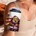 Custom Broncos Rugby Christmas 4 in 1 Can Cooler Tumbler Brisbane Giddy Up Aboriginal Art - Aussie Hoodie