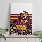 Broncos Rugby Christmas Canvas Wall Art Brisbane Giddy Up Aboriginal Art - Aussie Hoodie