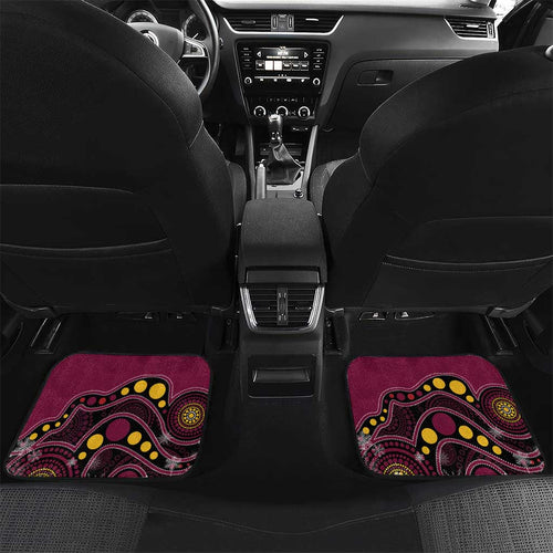 Custom Broncos Rugby Christmas Car Mats Brisbane Giddy Up Aboriginal Art - Aussie Hoodie
