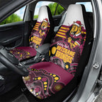 Broncos Rugby Christmas Car Seat Cover Brisbane Giddy Up Aboriginal Art - Aussie Hoodie