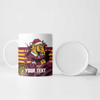 Custom Broncos Rugby Christmas Ceramic Mug Brisbane Giddy Up Aboriginal Art - Aussie Hoodie