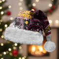 Custom Broncos Rugby Christmas Santa Hat Brisbane Giddy Up Aboriginal Art - Aussie Hoodie
