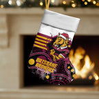 Custom Broncos Rugby Christmas Stocking Brisbane Giddy Up Aboriginal Art - Aussie Hoodie