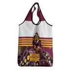 Broncos Rugby Christmas Grocery Bag Brisbane Giddy Up Aboriginal Art - Aussie Hoodie