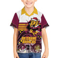 Custom Broncos Rugby Christmas Kid Hawaiian Shirt Brisbane Giddy Up Aboriginal Art - Aussie Hoodie