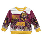 Custom Broncos Rugby Christmas Kid Ugly Christmas Sweater Brisbane Giddy Up Aboriginal Art - Aussie Hoodie