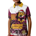 Custom Broncos Rugby Christmas Kid Polo Shirt Brisbane Giddy Up Aboriginal Art - Aussie Hoodie