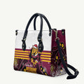 Broncos Rugby Christmas Leather Bag Brisbane Giddy Up Aboriginal Art - Aussie Hoodie