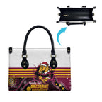 Broncos Rugby Christmas Leather Bag Brisbane Giddy Up Aboriginal Art - Aussie Hoodie