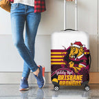 Broncos Rugby Christmas Luggage Cover Brisbane Giddy Up Aboriginal Art - Aussie Hoodie