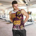 Custom Broncos Rugby Christmas Men Tank Top Brisbane Giddy Up Aboriginal Art - Aussie Hoodie