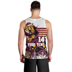 Custom Broncos Rugby Christmas Men Tank Top Brisbane Giddy Up Aboriginal Art - Aussie Hoodie