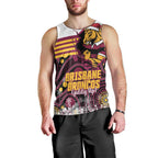 Custom Broncos Rugby Christmas Men Tank Top Brisbane Giddy Up Aboriginal Art - Aussie Hoodie
