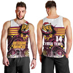 Custom Broncos Rugby Christmas Men Tank Top Brisbane Giddy Up Aboriginal Art - Aussie Hoodie