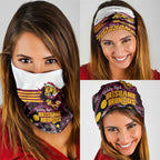 Broncos Rugby Christmas Neck Gaiter Brisbane Giddy Up Aboriginal Art - Aussie Hoodie
