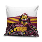 Broncos Rugby Christmas Pillow Cover Brisbane Giddy Up Aboriginal Art - Aussie Hoodie