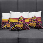 Broncos Rugby Christmas Pillow Cover Brisbane Giddy Up Aboriginal Art - Aussie Hoodie