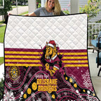 Broncos Rugby Christmas Quilt Brisbane Giddy Up Aboriginal Art - Aussie Hoodie