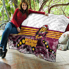 Broncos Rugby Christmas Quilt Brisbane Giddy Up Aboriginal Art - Aussie Hoodie