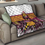 Broncos Rugby Christmas Quilt Brisbane Giddy Up Aboriginal Art - Aussie Hoodie