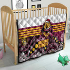 Broncos Rugby Christmas Quilt Brisbane Giddy Up Aboriginal Art - Aussie Hoodie