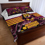 Broncos Rugby Christmas Quilt Bed Set Brisbane Giddy Up Aboriginal Art - Aussie Hoodie