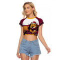 Custom Broncos Rugby Christmas Raglan Cropped T Shirt Brisbane Giddy Up Aboriginal Art - Aussie Hoodie