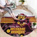 Broncos Rugby Christmas Round Carpet Brisbane Giddy Up Aboriginal Art - Aussie Hoodie