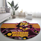 Broncos Rugby Christmas Round Carpet Brisbane Giddy Up Aboriginal Art - Aussie Hoodie