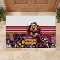 Broncos Rugby Christmas Rubber Doormat Brisbane Giddy Up Aboriginal Art - Aussie Hoodie