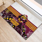 Broncos Rugby Christmas Rubber Doormat Brisbane Giddy Up Aboriginal Art - Aussie Hoodie